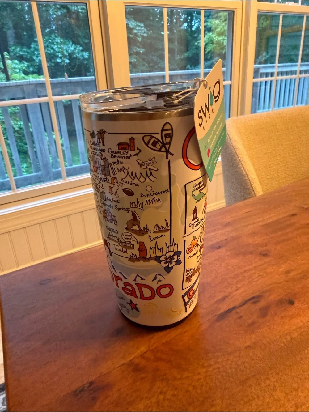 Colorado Illustrated Travel Tumbler - White